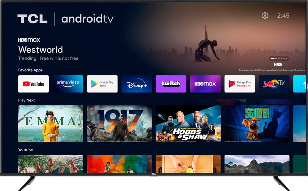 Interface Android TV Couto Connect