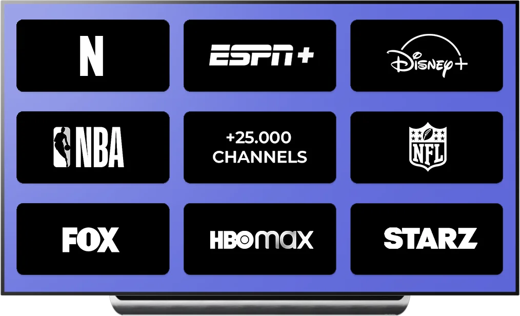 TV com serviços de streaming populares